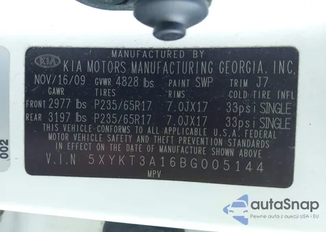 2011 Kia Sorento Lx из США, поврежденный, VIN 5XYKT3A16BG005144